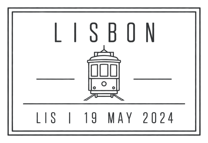 Lisbon, LIS, 19 MAY 2024 travel stamp