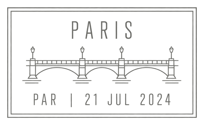Paris, PAR, 21 JUL 2024 travel stamp
