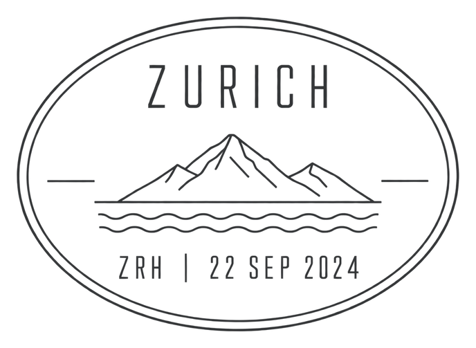 Zurich, ZRH, 22 SEP 2024 travel stamp